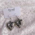 mery掲載 ♡ antique silver big heart simple pierce/earring