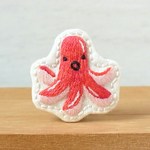 タコさんウインナーの刺繍ブローチ