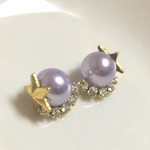 星と一粒パール★クリスタルビジューピアス/イヤリング