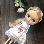 【送料無料】薔薇のエプロンドレス＊ヘッドドレス付き＊アウトフィット＊ブライス ＊lolly