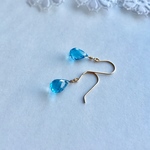 Swiss blue topaz AAA＋ スイスブルートパーズの耳飾り イヤリング変更可能