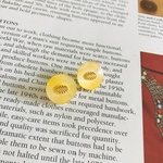 7639 フランス ヴィンテージボタン 17mm×2個  レモンイエロー