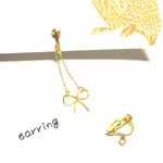 チェーンribbonイヤリング