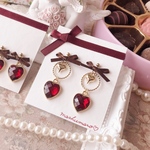 brown × red ♡ heart ( pierce or earring)