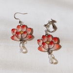 パドマ＊赤蓮華のピアス（イヤリングに変更可）