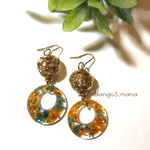 590円☆花入レジンチャーム☆透かしボールのピアスのピアス/イヤリング