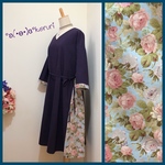 サイドタック切り替えワンピース✽アンティークローズ