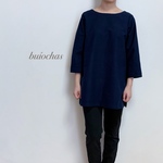 コットン起毛 シンプルチュニック(navy)