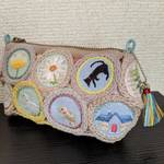手刺繍ファスナーポーチ👝送料無料！