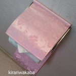 [再販]サテン地ピンクの花　トイレットペーパーホルダーカバー