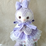 送料無料ステラルーコスチュームハンドメイド lovely ポンチョセット 白色薄紫水玉