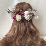antique purple white tulle ヘッドドレス 卒業式 ウエディング   髪飾り