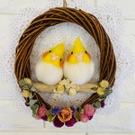 羊毛フェルト　オカメインコリース　anhome 