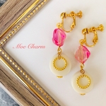 pink✳︎White✳︎gold ／ イヤリング