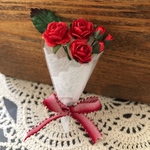 ミニチュア  ばらの花束　ミニベア、ドールにも！