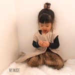 『ベージュ系チェック』サルエルパンツ