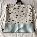 大きめのナップサック❗️みずいろしましま×リボン柄体操着袋お着替え袋☆巾着★