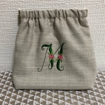 イニシャル刺繍バネポーチ