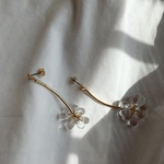 fruits クリアビーズピアス　ゴールド