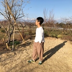 ゆるタックパンツ　130size〜150size ライトモカ