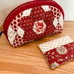 【送料無料】パッチワークポーチ☆ヘキサゴンのお洒落ポーチ