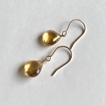 シトリンの一粒ピアス