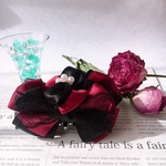 バンスクリップ　ワインレッド×ブラック