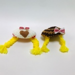 モルモット・小動物用の帽子(バレンタイン三つ編み女の子）