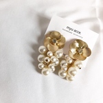 gold flower pearl pierce