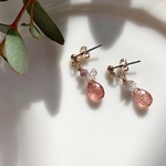 sale 20%off 桜色エピドートのひとつぶピアス