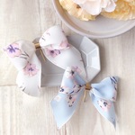 【定形外送料無料】フラワーリボンポニーフック♡ホワイトmini