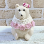 しろくま貯金箱　イースターに♡お花のセーターと花冠のセット✿︎