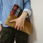 【再販】ファー×ウール　クラッチバッグ