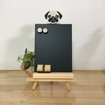 パグのミニミニ黒板セット縦型  磁石対応
