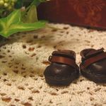 【本革・オビツ１１・靴】ベルトシューズ　焦げ茶