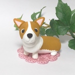 コロ犬　コーギー   粘土細工の置物［インテリア 飾り］ 