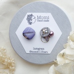  SALE♡薄紫*レトロボタンピアス/イヤリング