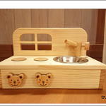 くまさんのおままごとキッチン（Ｓサイズ：ワックス色：卓上用） 