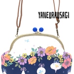 お取り置き品　斜めがけがま口バッグ（S）小鳥とお花
