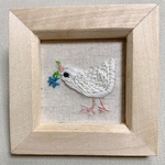 刺繍　フレーム　小鳥とお花