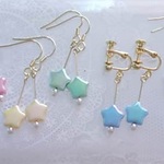 ５色カラーの星ピアス/イヤリング