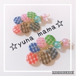 カラフルボタンのイヤリング ピアス キッズイヤリング