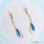 【SALE】ブルー　ダガー　ピアス　◇イヤリング可能