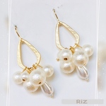 【SALE】ドロップ×パール　ピアス　◇イヤリング可能