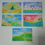 パステルアート絵葉書５枚セット　癒しの風景画
