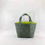 [jasmum様専用] タイベック製シワ加工トート(オリーブ×ネオンオレンジ/肩掛け) S