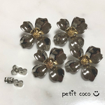 4個 フラワー ピアス シルバー