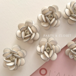 ：2pieces： import flower knitting motif〈アイボリー〉