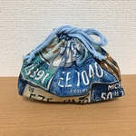 ビンテージナンバープレートのお弁当袋　きんちゃく袋