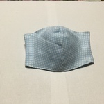 Wガーゼ立体マスク（大人用Mサイズ）鹿の子 空色